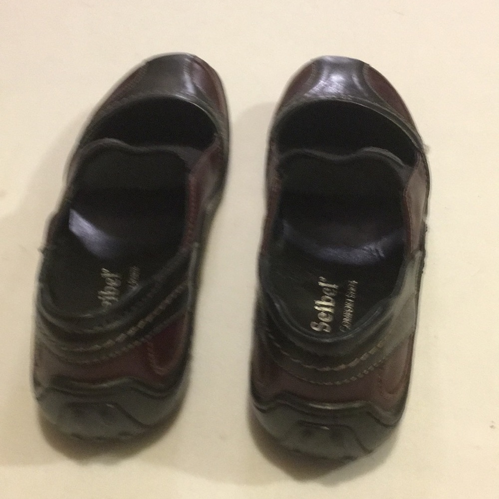 Josef Seibel Ladies Brown-Black Leather Flat Shoe - Picture 5 of 8